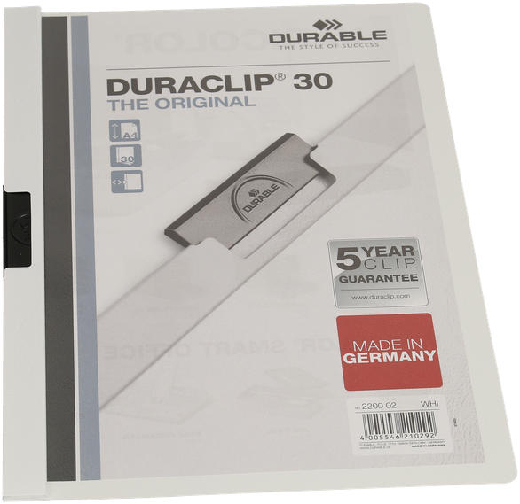 DURABLE Klemmmappe ”Duraclip” weiß