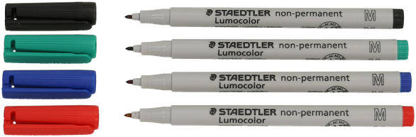 STAEDTLER OHP-Stift ”Lumocolor-M” non-permanent 4 Stück mehrere Farben