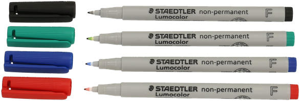 STAEDTLER OHP-Stift ”Lumocolor-F” non-permanent 4 Stück mehrere Farben