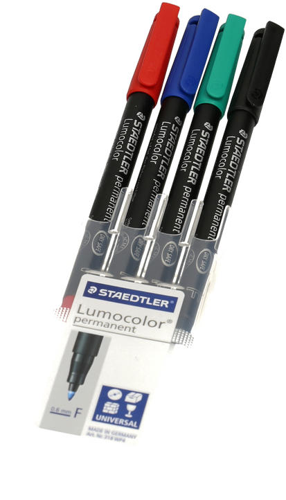 STAEDTLER OHP-Stift ”Lumocolor-F” permanent 4 Stück mehrere Farben