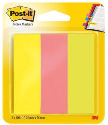 POST-IT Page Marker 25 x 76 mm 3 x 100 Blatt mehrere Farben