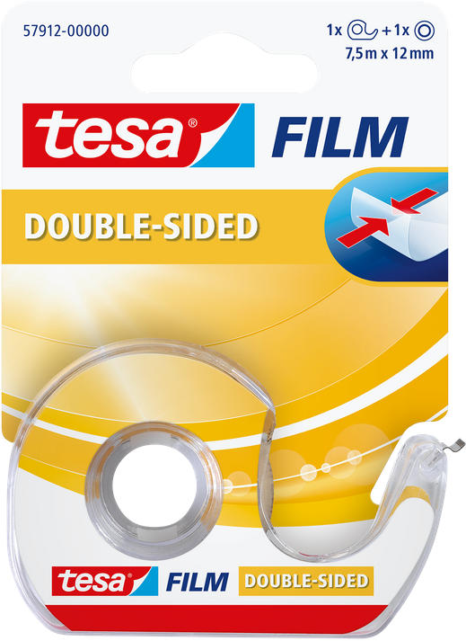 TESA Klebefilm doppelseitig 7,5 m x 12 mm mit Abroller