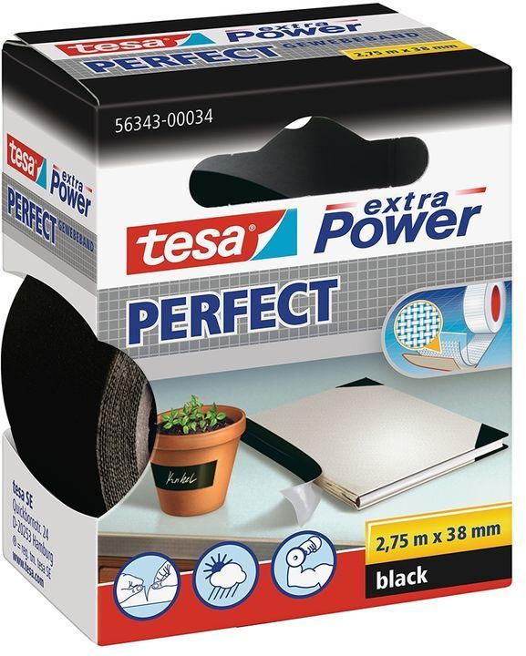 TESA Reparaturband ”Extra Power” 2,75 m x 38 mm schwarz