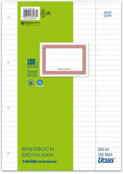 URSUS GREEN Ringbucheinlagen A4 mit Korrekturrand 100 Blatt liniert