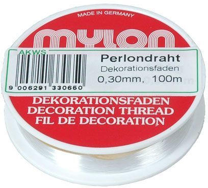 Dekorationsfaden 100 m x 0,3 mm transparent