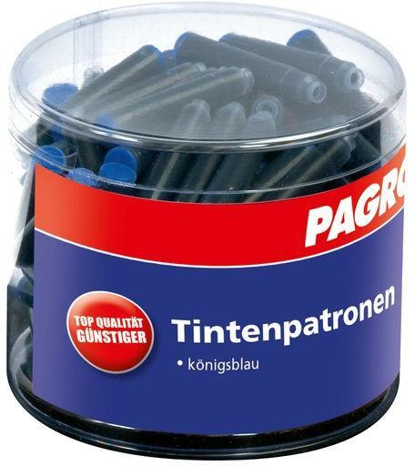 PAGRO Tintenpatronen in der Dose 100 Stück königsblau