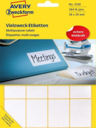 AVERY ZWECKFORM Mini- Etiketten ”3326” 3,8 x 2,9 cm 24 Blatt weiß