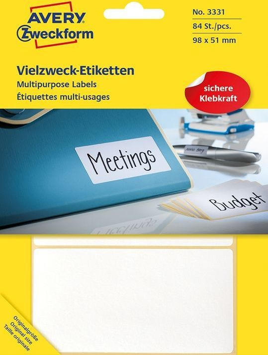 AVERY Zweckform Univ. Etiketten 28 Bl. "3331" 9,8 x 5,1 cm weiss