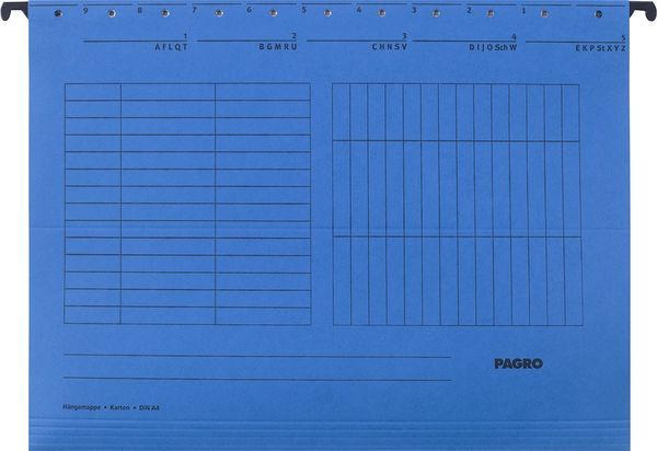 PAGRO Hängemappe A4 5 Stück blau