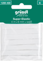 PAGRO DISKONT GRÜNDL Gummiband ”Super-Elastic” 4 m x 8 mm weiß