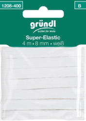 GRÜNDL Gummiband ”Super-Elastic” 4 m x 8 mm weiß