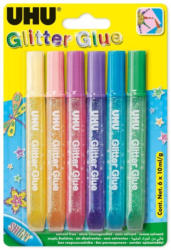 UHU Glitter Glue ”Shiny Colours” 6 x 10 ml