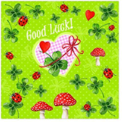 PAPSTAR Servietten ”Good Luck” 20 Stück 1/4-Falz 33 cm x 33 cm