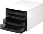 PAGRO DISKONT Schubladenbox mit 4 Laden grau/schwarz