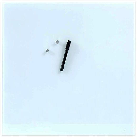 ALCO Glasmagnettafel 48 x 48 cm inkl. Stift und 2 Magnete weiß