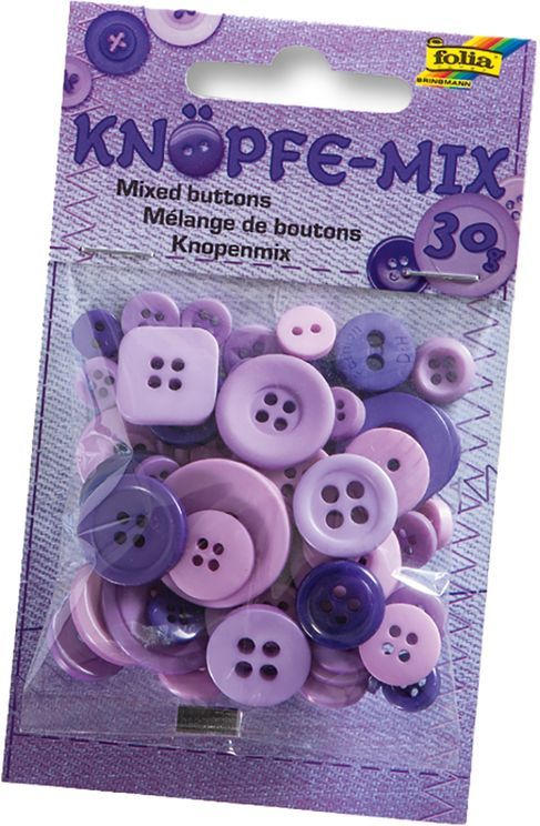 FOLIA Knöpfe-Mix 30 g lila