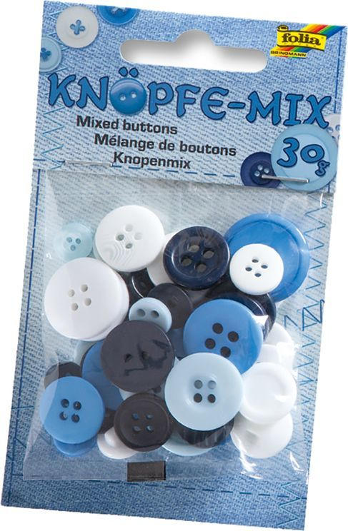 FOLIA Knöpfe-Mix 30 g blau