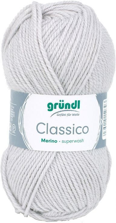 GRÜNDL Wolle ”Classico” 50g hellgrau