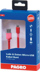 PAGRO Lade & Daten Micro-USB Kabel 2 m rot