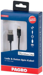 PAGRO Lade & Daten Lightning 8pin Kabel 1 m schwarz