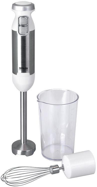 SILVA HOMELINE Stabmixer-Set 2 Stufen 600 Watt mit Schneebesen und Mixbecher