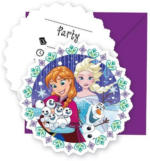 PAGRO DISKONT Einladungskarten ”Frozen - Snow Flakes” inkl. Umschläge 6 Stück