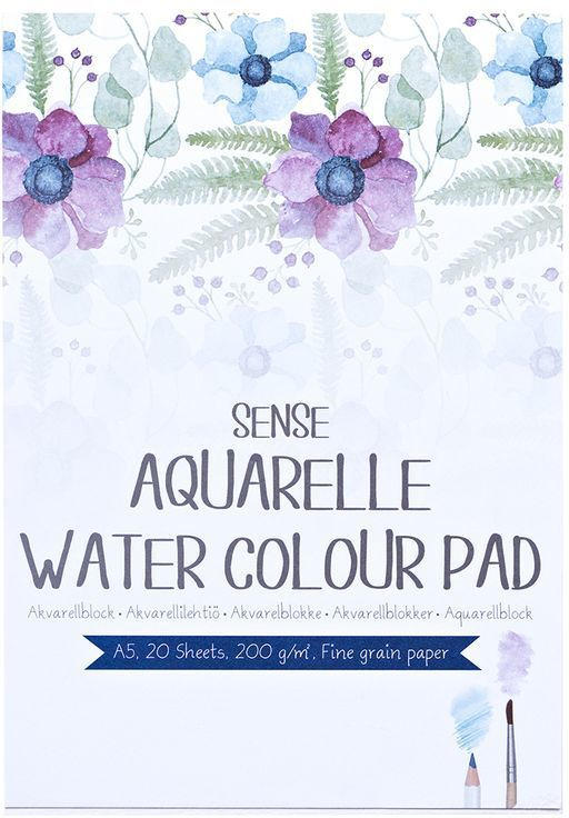 SENSE Aquarellblock A5 20 Blatt 200 g weiß