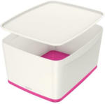PAGRO DISKONT LEITZ ”My Box” Aufbewahrungsbox mit Deckel 18 Liter weiß/pink