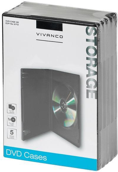 VIVANCO DVD Hülle 5 Stück schwarz