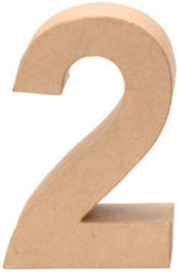 Papp-Zahl ”2” 17,5 cm natur
