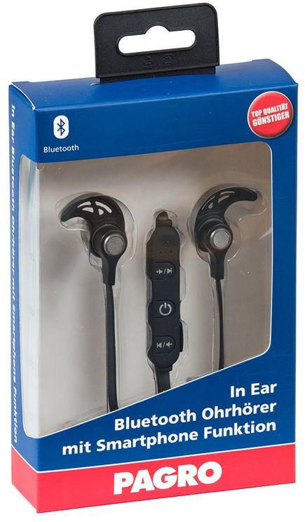 PAGRO In Ear Bluetooth Ohrhörer schwarz