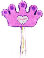 Pagro FOLAT Piñata ”Krone - Prinzessin” 50 x 9,5 x 31 cm pink
