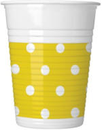 Pagro Trinkbecher ”Punkte” 0,2 Liter 8 Stück gelb
