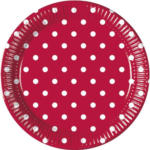 Pagro Pappteller ”Punkte” Ø 23 cm 8 Stück rot