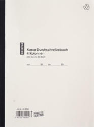 OMEGA DRUCK Kassabuch ”KB 8924” A4 2 x 50 Blatt 4-reihig