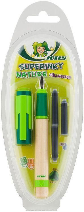 JOLLY Füllhalter ”Superinky Nature” mit 3 Tintenpatronen grün