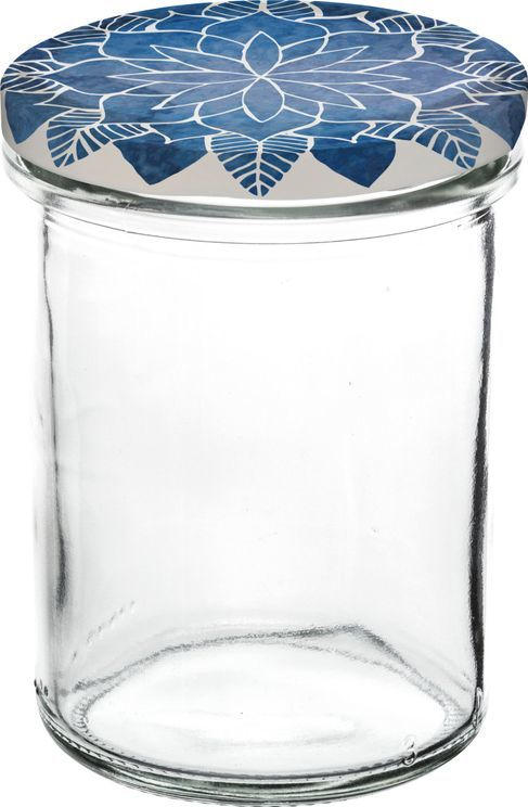 Einmachgläser ”Mandala” 6 Stück 230 ml blau/transparent