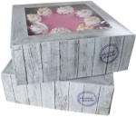 PAGRO DISKONT Tortenkarton ”Pure” 21 x 21 x 9 cm 2 Stück grau