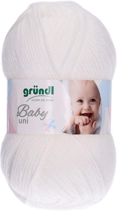 GRÜNDL Wolle ”Baby Uni” 50g weiß