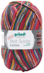 GRÜNDL Wolle ”Hot Socks Lazise” 150g rot/grün/blau/gelb