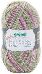 GRÜNDL Wolle ”Hot Socks Ledro” 100g olivgrün/hellgrün/rosa