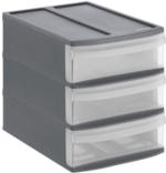 PAGRO DISKONT ROTHO Schubladenbox ”Systemix” A5 3 Schübe grau
