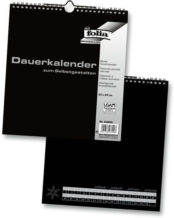 FOLIA Bastelkalender 23 x 24 cm schwarz