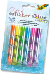 FOLIA Glitter Glue ”Spiral Neon” 6 Stück je 10,5 ml