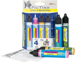 HOBBY LINE Stifte ”PicTixx Glitter & Metallic Pens” 4 Stück mehrere Farben