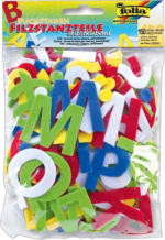 PAGRO DISKONT FOLIA Filzstanzteile Buchstaben 150 Stück selbstklebend mehrere Farben