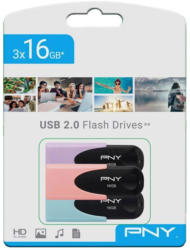 PNY USB-Stick ”Pastell” 3 x 16 GB