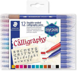 STAEDTLER Doppelfasermaler ”Calligraphy” 12 Stück mehrere Farben