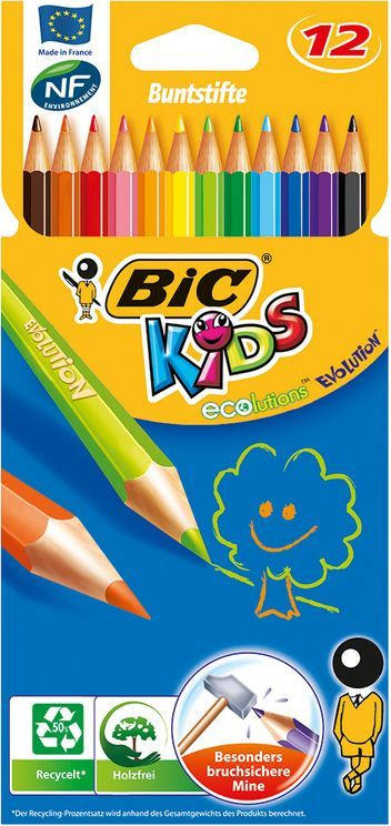 BIC Buntstifte KIDS ”Evolution Ecolutions” 12 Stück