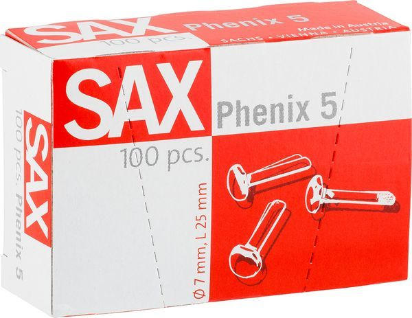 SAX Rundkopfklammern ”Phenix 5” 24 mm aus Messing 100 Stück